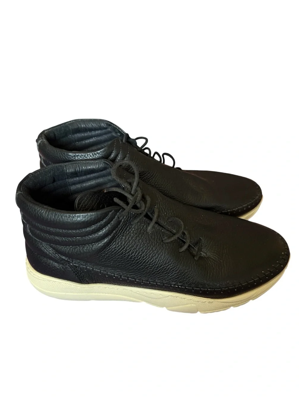 Filling Pieces Black Leather Chukka Boots Sneakers with Cream Sole Size 10.5